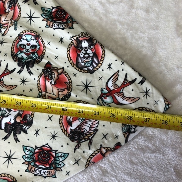 LIQUOR Brand Animal Hospital Tattoo Style Mini Summer Flared Dress Size Med - Picture 13 of 13